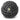 A textured black exercise ball with a logo on its surface in a plain white background