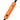 A handheld defibrillator with an orange cover and black handle used for emergency cardioversion