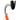 A trekking pole with a black handle and orange grip standing against a white background.