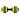 A dumbbell with black, yellow, and white stripes rests on a white background.